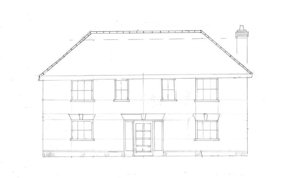 Lot: 12 - FREEHOLD SITE WITH PLANNING FOR TWO DETACHED HOUSES - Plot 2 - front elevation